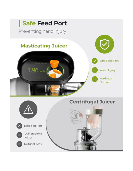 Extractor de Jugo de Masticación Lenta Jocuu - 2 Velocidades, Negro