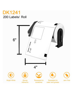 Etiquetas Térmicas Labelebal DK-1241 4" x 6" 12 Rollos 2400 Etiquetas 2