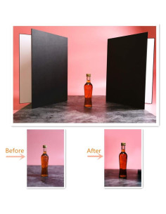 Reflector de Luz 3 en 1 Cartón A4 Plegable - Negro, Plata, Blanco 2