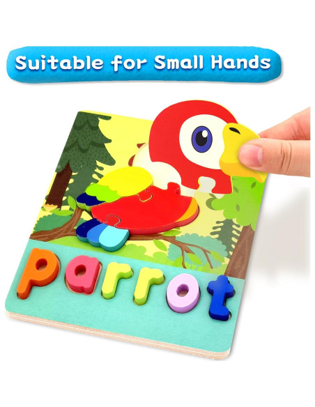 Rompecabezas de Madera Montessori Huizhou 8 Animales 18x15 cm Rompecabezas de Madera Montessori Huizhou 8 Animales 18x15 cm