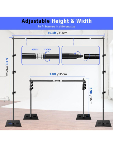 Kit de Soporte para Fondos de Fotografía SLOW DOLPHIN 3.05m x 1.83m