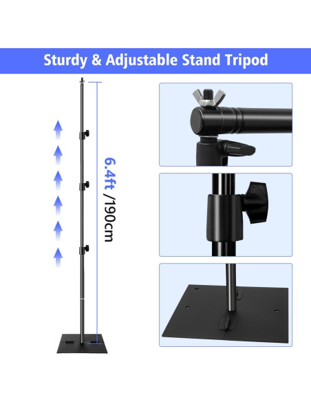Kit de Soporte para Fondos de Fotografía SLOW DOLPHIN 3.05m x 1.83m