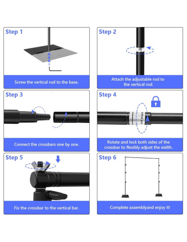 Kit de Soporte para Fondos de Fotografía SLOW DOLPHIN 3.05m x 1.83m