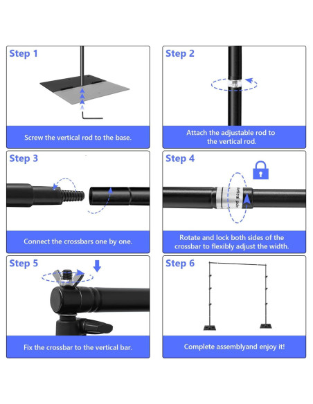 Kit de Soporte para Fondos de Fotografía SLOW DOLPHIN 3.05m x 1.83m