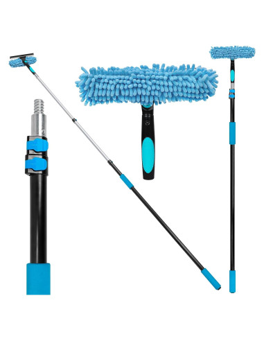 Kit de Limpieza de Ventanas 2 en 1 TrueYee con Poste Extensible 1.5-3.6m