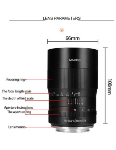 Lente Macro 60mm F2.8 7artisans para Cámaras Sin Espejo 2