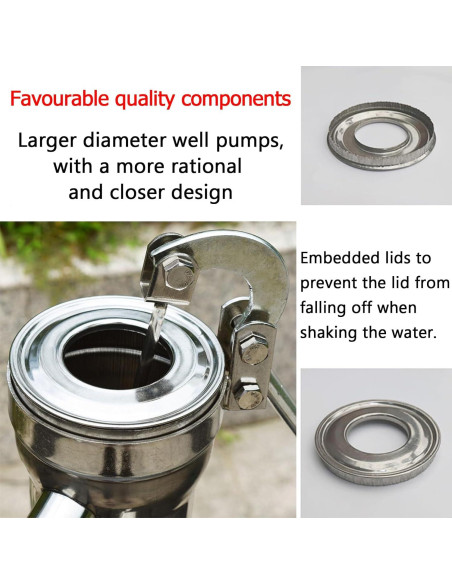 Bomba de Pozo Manual Timiland de Acero Inoxidable 10m