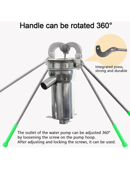 Bomba de Pozo Manual Timiland de Acero Inoxidable 10m