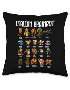 Cojín Infantil 16x16 cm Brainrot Italiano - 100% Poliéster