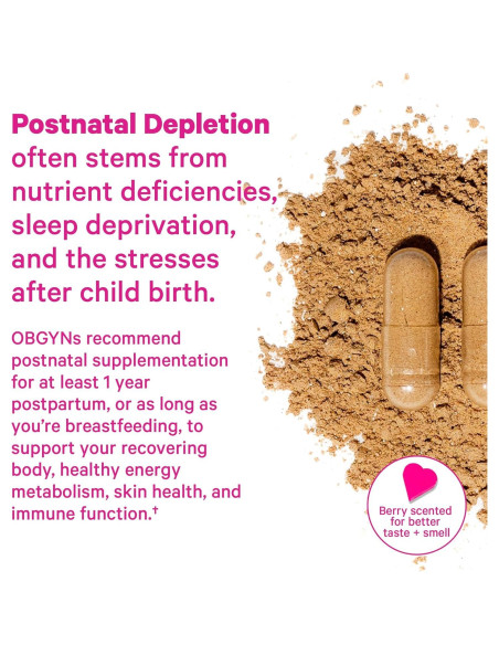 Suplemento Postparto Pink Stork 60 Cápsulas - Apoyo Emocional y Hormonal