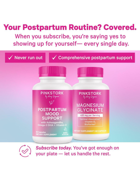 Suplemento Postparto Pink Stork 60 Cápsulas - Apoyo Emocional y Hormonal