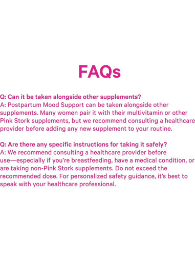 Suplemento Postparto Pink Stork 60 Cápsulas - Apoyo Emocional y Hormonal