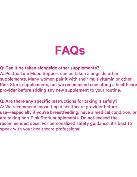 Suplemento Postparto Pink Stork 60 Cápsulas - Apoyo Emocional y Hormonal