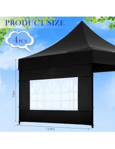 Paredes Laterales para Carpa Windyun 4 Pcs 3x2m con Ventana 2