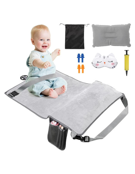 Cama de avión portátil para niños Frstem - Gris, 78.74x48.26cm