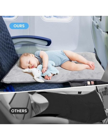 Cama de avión portátil para niños Frstem - Gris, 78.74x48.26cm