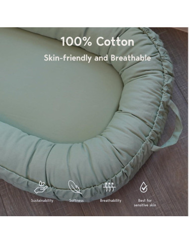 Sofá para Bebés CooCooBaby 100% Algodón Transpirable Verde