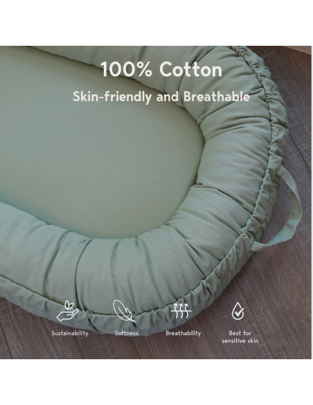 Sofá para Bebés CooCooBaby 100% Algodón Transpirable Verde