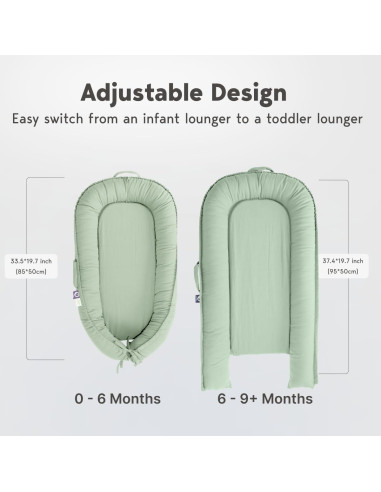 Sofá para Bebés CooCooBaby 100% Algodón Transpirable Verde