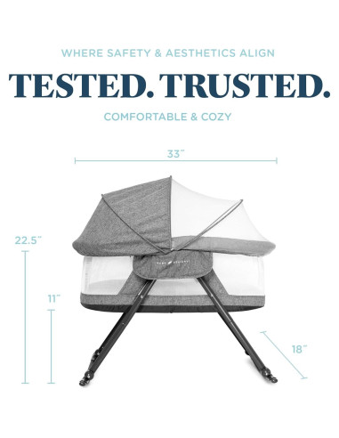 Cuna Mecedora Portátil Baby Delight Slumber Tweed Carbón