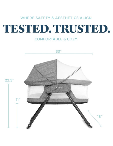 Cuna Mecedora Portátil Baby Delight Slumber Tweed Carbón