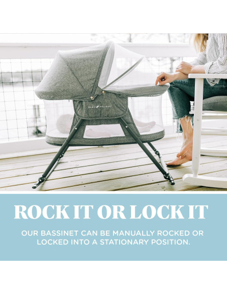 Cuna Mecedora Portátil Baby Delight Slumber Tweed Carbón