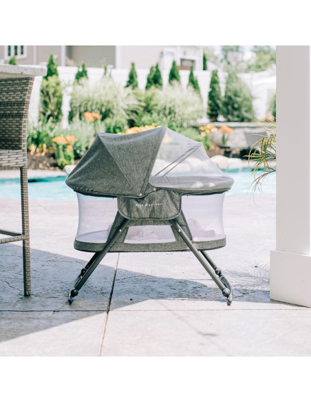 Cuna Mecedora Portátil Baby Delight Slumber Tweed Carbón