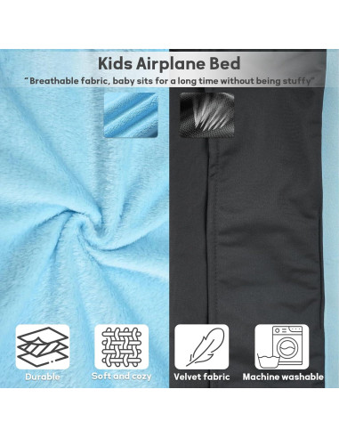 Cama de avión portátil LoTanop para bebés 1-12 meses azul