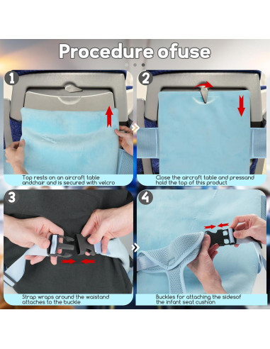 Cama de avión portátil LoTanop para bebés 1-12 meses azul