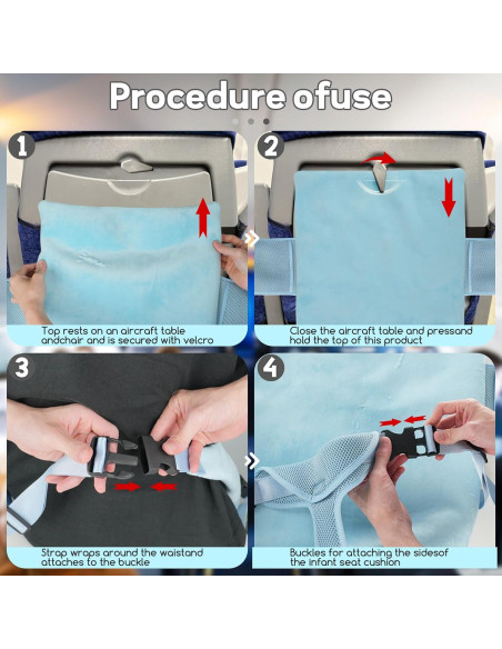 Cama de avión portátil LoTanop para bebés 1-12 meses azul