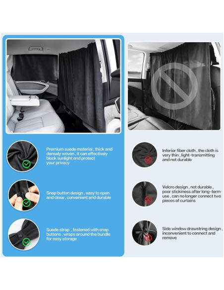 Cortinas de Privacidad para Automóvil Epltion QCY - 4 Piezas