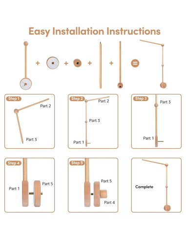 Brazo de Móvil de Madera YOUQIAN para Cuna - Soporte Ajustable