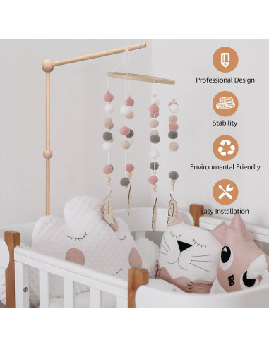 Brazo de Móvil de Madera YOUQIAN para Cuna - Soporte Ajustable