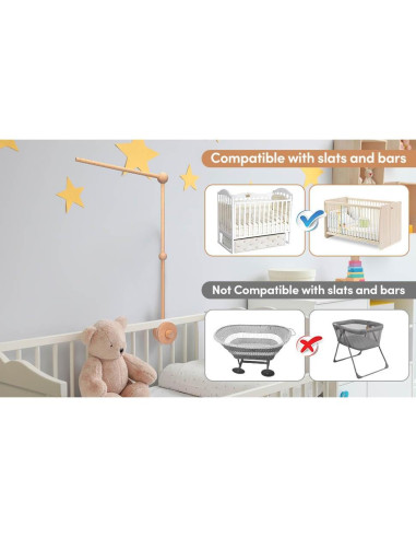 Brazo de Móvil de Madera YOUQIAN para Cuna - Soporte Ajustable