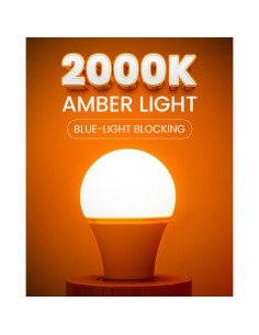 Bombillas LED Ámbar Bonlux E26 9W 2000K Paquete de 4 2