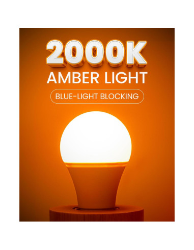 Bombillas LED Ámbar Bonlux E26 9W 2000K Paquete de 4