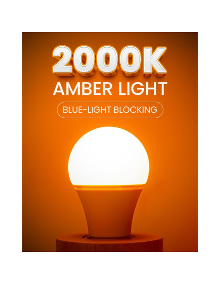 Bombillas LED Ámbar Bonlux E26 9W 2000K Paquete de 4