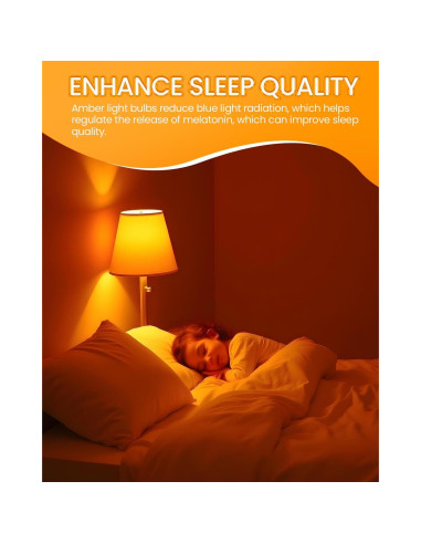 Bombillas LED Ámbar Bonlux E26 9W 2000K Paquete de 4