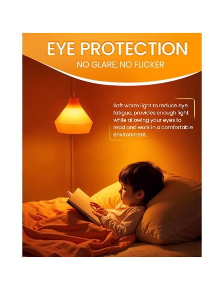 Bombillas LED Ámbar Bonlux E26 9W 2000K Paquete de 4