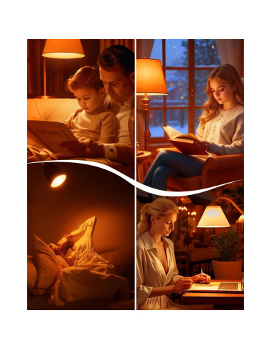 Bombillas LED Ámbar Bonlux E26 9W 2000K Paquete de 4