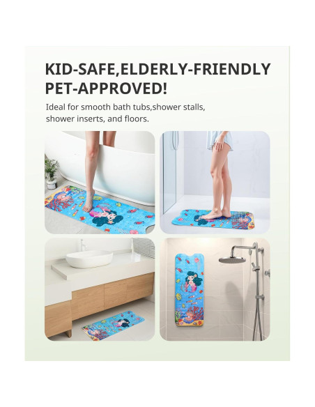 Alfombrilla de baño antideslizante Daugee 101.6x40.6 cm Sirena