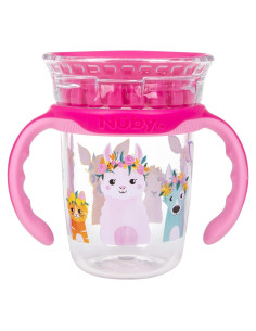 Vaso de Bebida 360 Nuby con Mangos Removibles 240 ml Rosa