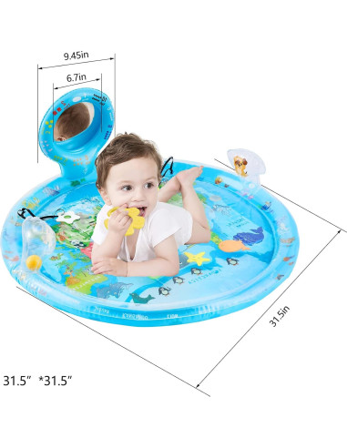 Alfombra de Juego Acuática 4-en-1 XWE-01 para Bebés con Espejo