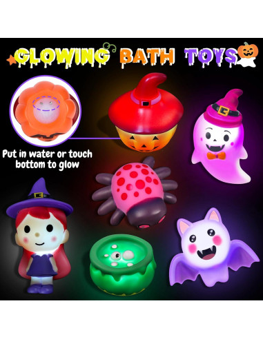 Juguetes de baño Halloween 7PCS - Brillan en la oscuridad