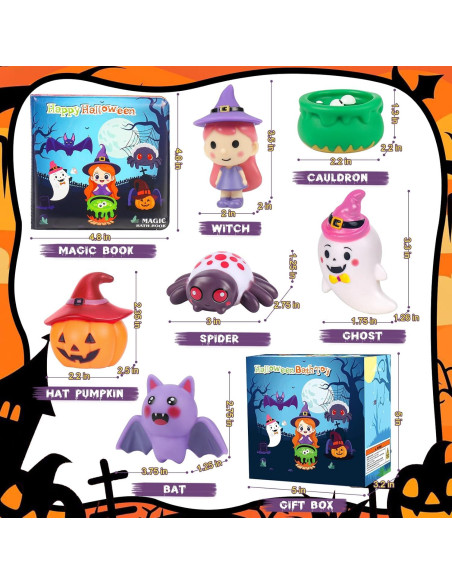 Juguetes de baño Halloween 7PCS - Brillan en la oscuridad