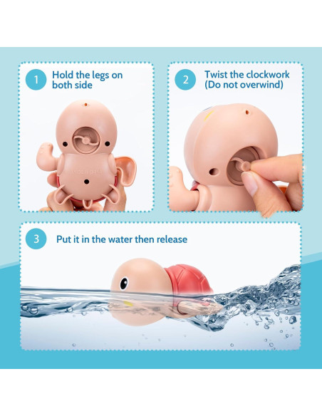 Set de 3 Juguetes de Baño Tortuga PADONISE para Niños 1-3 Años
