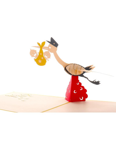 Tarjeta 3D Pop Up iGifts And Cards Baby Shower Gemelos 15.24cm