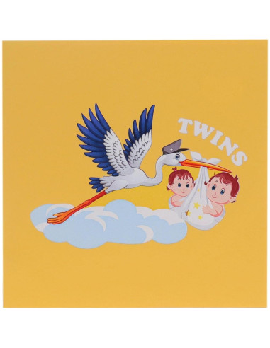 Tarjeta 3D Pop Up iGifts And Cards Baby Shower Gemelos 15.24cm