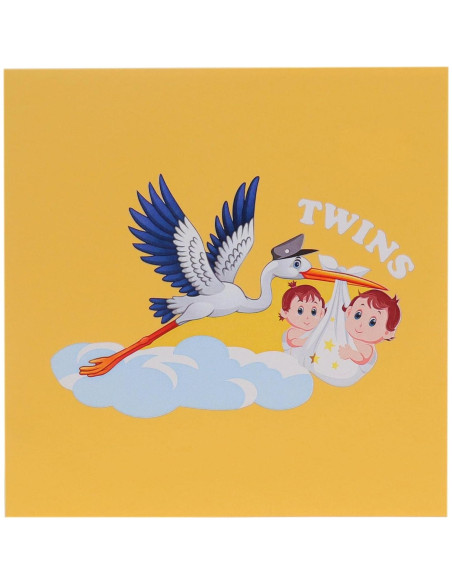 Tarjeta 3D Pop Up iGifts And Cards Baby Shower Gemelos 15.24cm