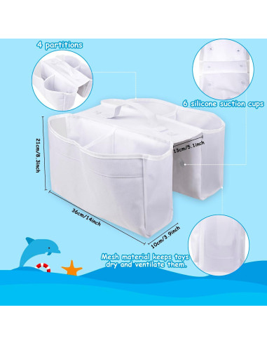 Organizador de Juguetes de Baño ChezMax - 4 Compartimentos